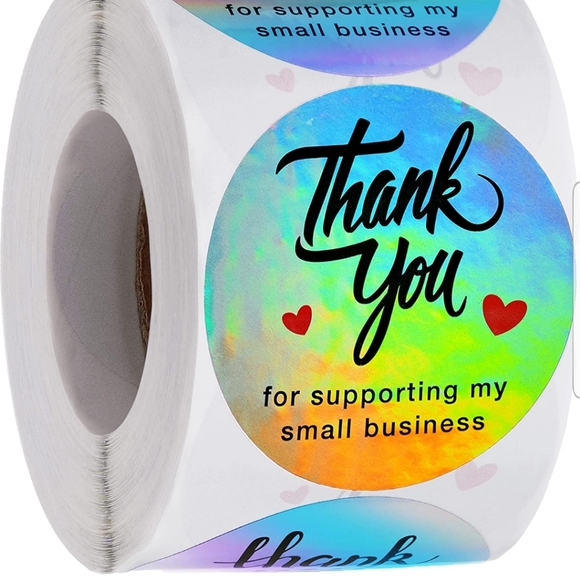 50 Ct.  Thank You Stickers Small Business - 2” Round Labels with 4 Desig… - Picture 3 of 8